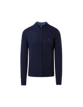 North Sails Full Zip 7Gg Knitwear  Navy Blue