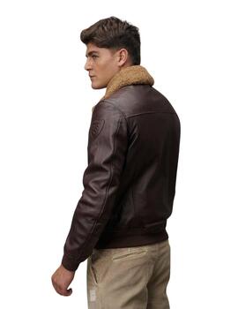 Blauer BOMBER CON CUELLO DE PIEL CHEITON Color Arabic Coffee