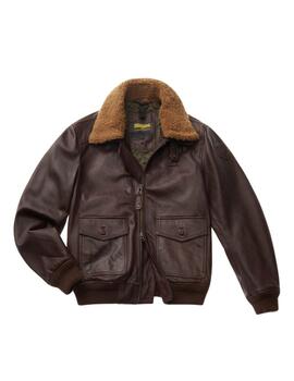 Blauer BOMBER CON CUELLO DE PIEL CHEITON Color Arabic Coffee