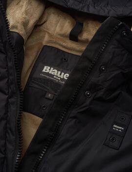 Blauer CHAQUETA LARGA CON INTERIOR DE PIEL ECO FAY Black