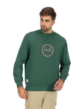 El Pulpo Sudadera Estampado Remos Frontal Verde Inglés 