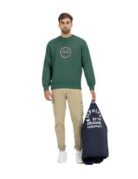 El Pulpo Sudadera Estampado Remos Frontal Verde Inglés 