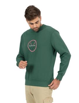 El Pulpo Sudadera Estampado Remos Frontal Verde Inglés 