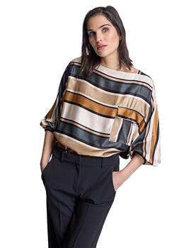 Alba Conde Blusa fluida de rayas