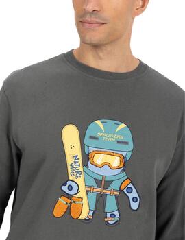 El Pulpo Sudadera Estampado Elpulpo Snowboard Carb