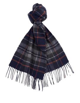 BARBOUR New Check Tartan Scarf Navy-Dark Ginger 