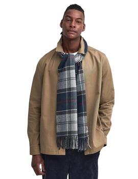 BARBOUR Galingale Tartan Scarf Blue Granite 