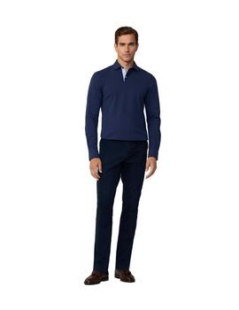 Hackett Polo Selvedge Placket Ls Ink Blue