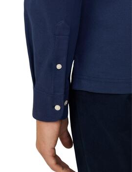 Hackett Polo Selvedge Placket Ls Ink Blue