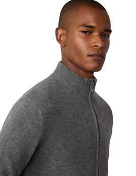 Hackett Punto Lambswool Fzip Granite Grey