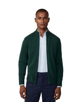 Hackett Punto Lambswool Fzip Forest Night Gr