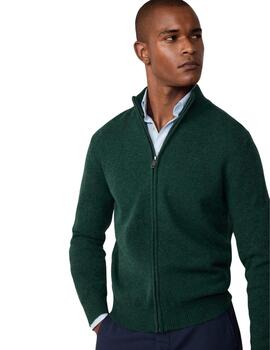 Hackett Punto Lambswool Fzip Forest Night Gr