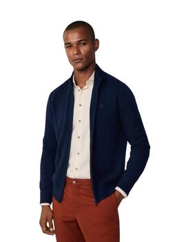 Hackett Punto Lambswool Fzip Midnight Blue