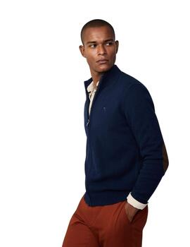 Hackett Punto Lambswool Fzip Midnight Blue