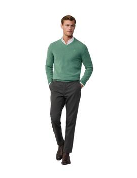 Hackett Punto Lambswool V Neck Seagrass Green