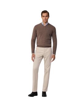 Hackett Punto Lambswool V Neck Malt Beige