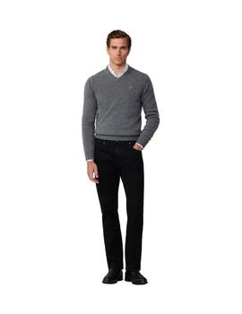 Hackett Punto Lambswool V Neck Granite Grey