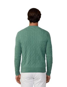 Hackett Punto Lw Cable Crew Seagrass Green