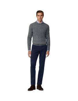 Hackett Punto Lw Cable Crew Granite Grey