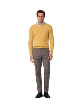 Hackett Punto Lambswool V Neck Lemon Yellow