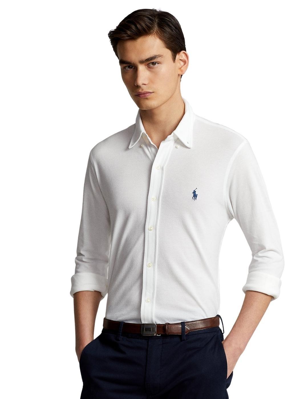 Ralph Lauren Camisa de piqué ultraligera Blanca