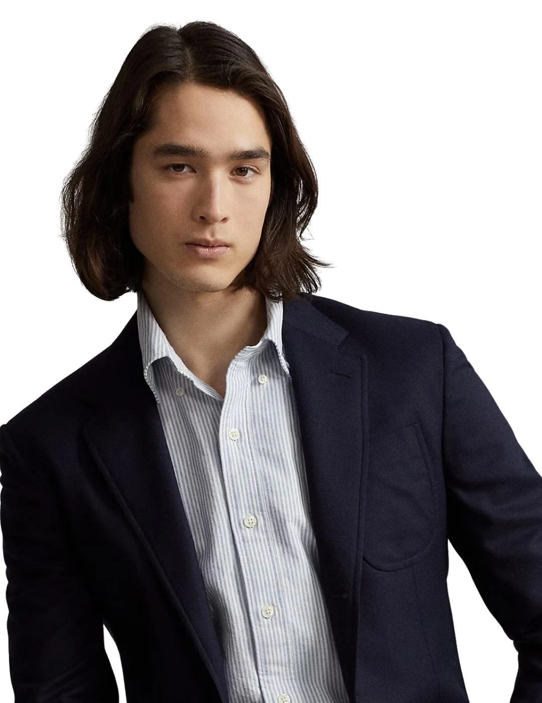 Ralph Lauren Camisa manga larga rayas azules