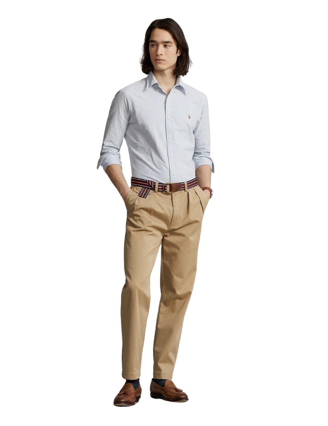 Ralph Lauren Camisa manga larga rayas azules