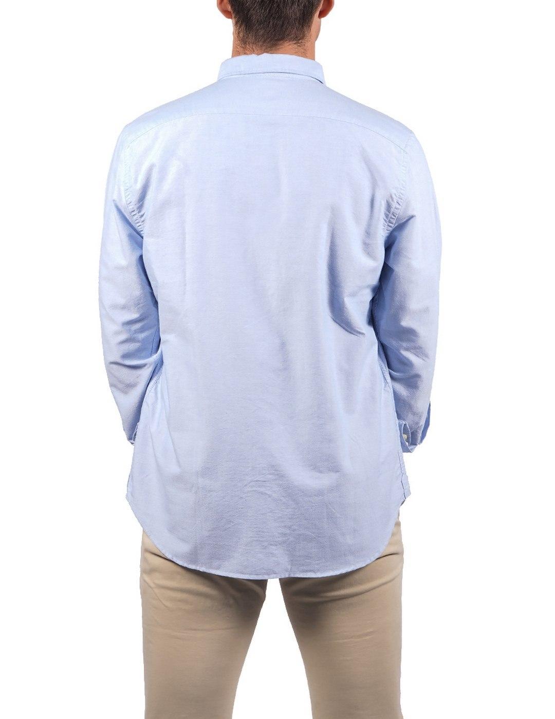 Camisa El Pulpo Oxford Lisa Celeste Para Hombre