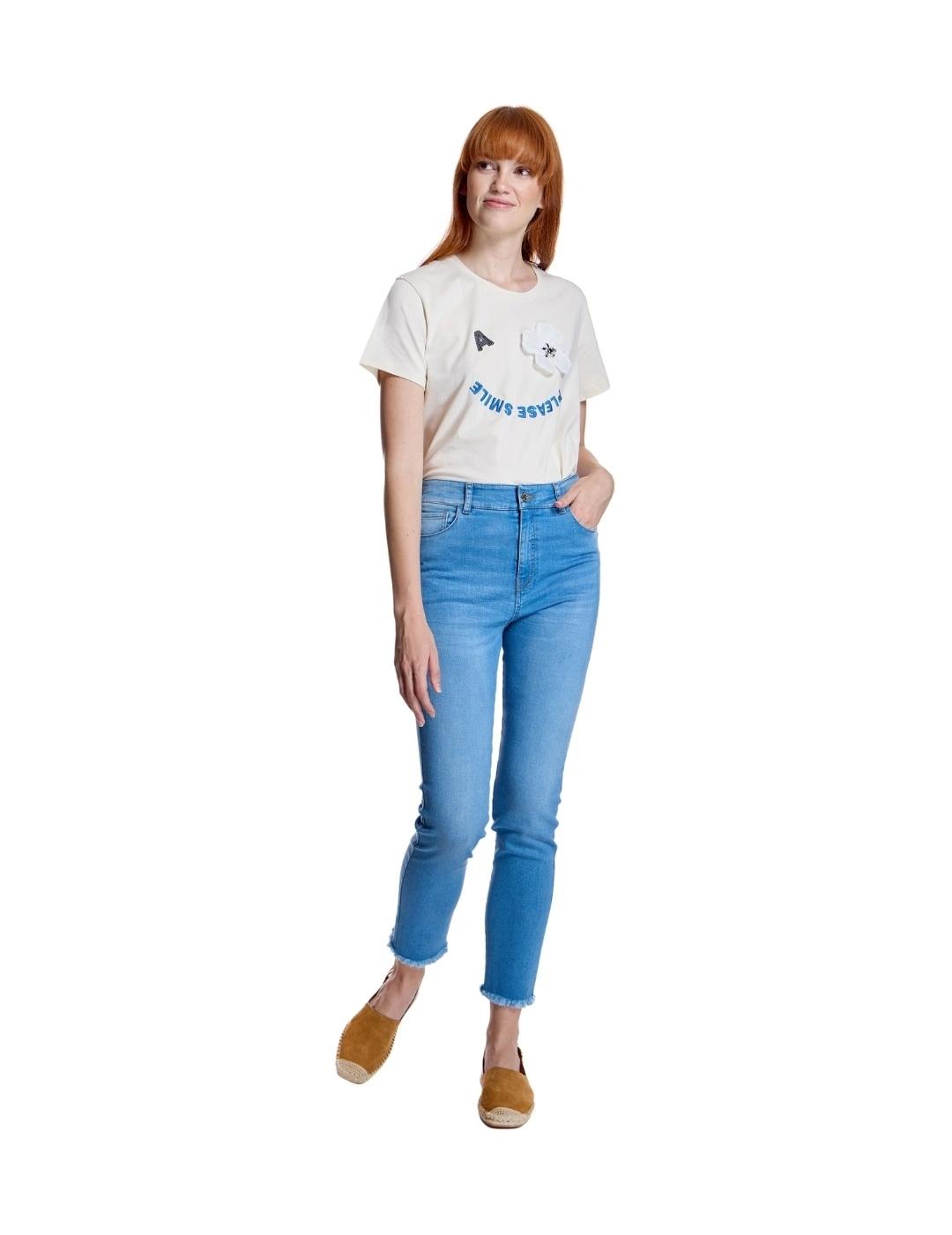 Alba Conde Pantalón Denim azul elástico