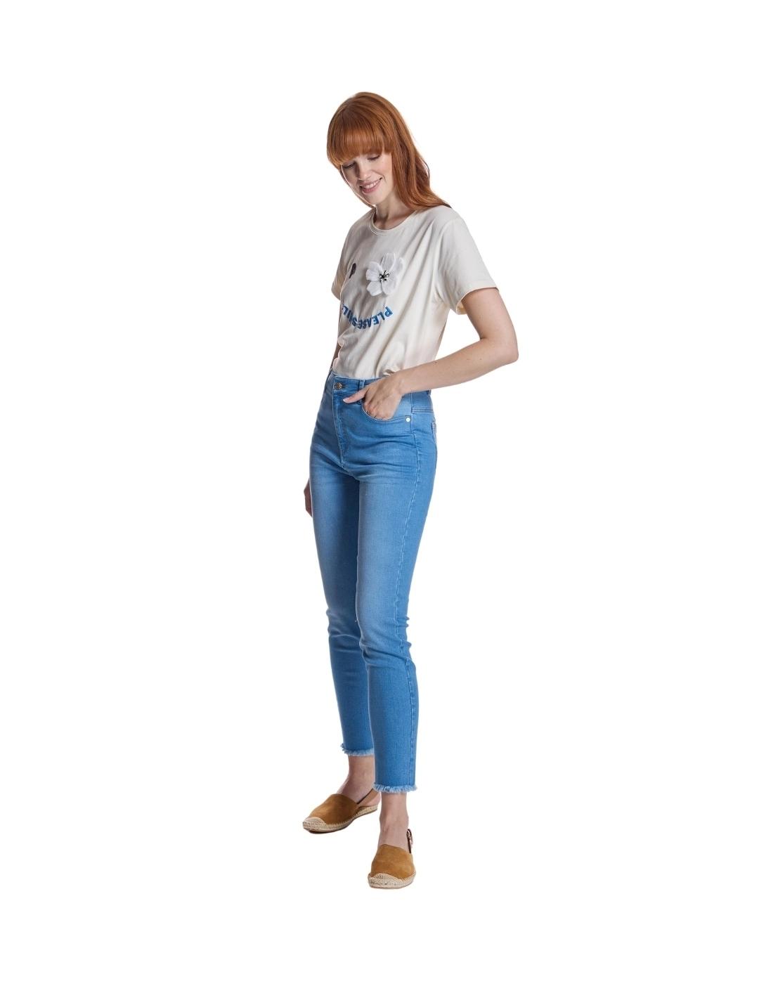 Alba Conde Pantalón Denim azul elástico