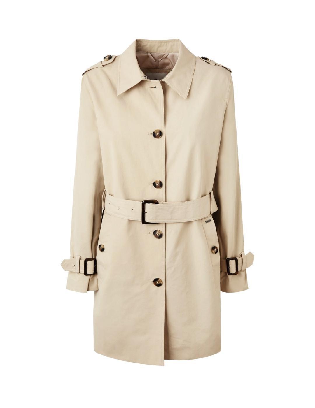 Gabardina Pepe Jeans Fantine Beige Para Mujer