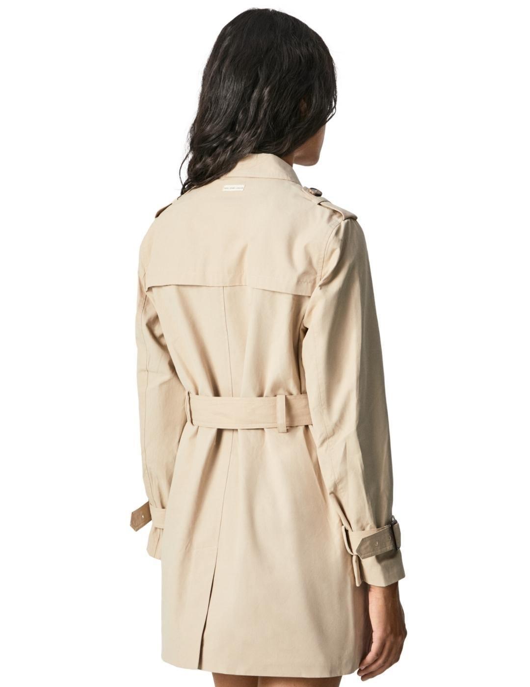 Gabardina Pepe Jeans Fantine Beige Para Mujer