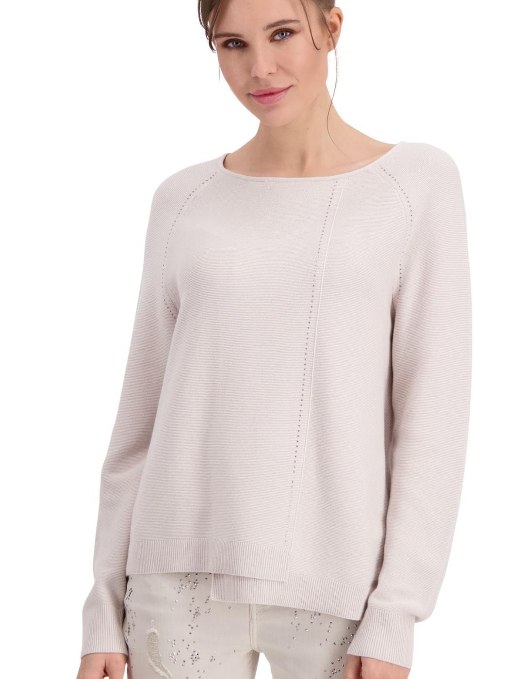 JERSEY ASIMÉTRICO DE ALGODÓN CON PEDRERÍA 