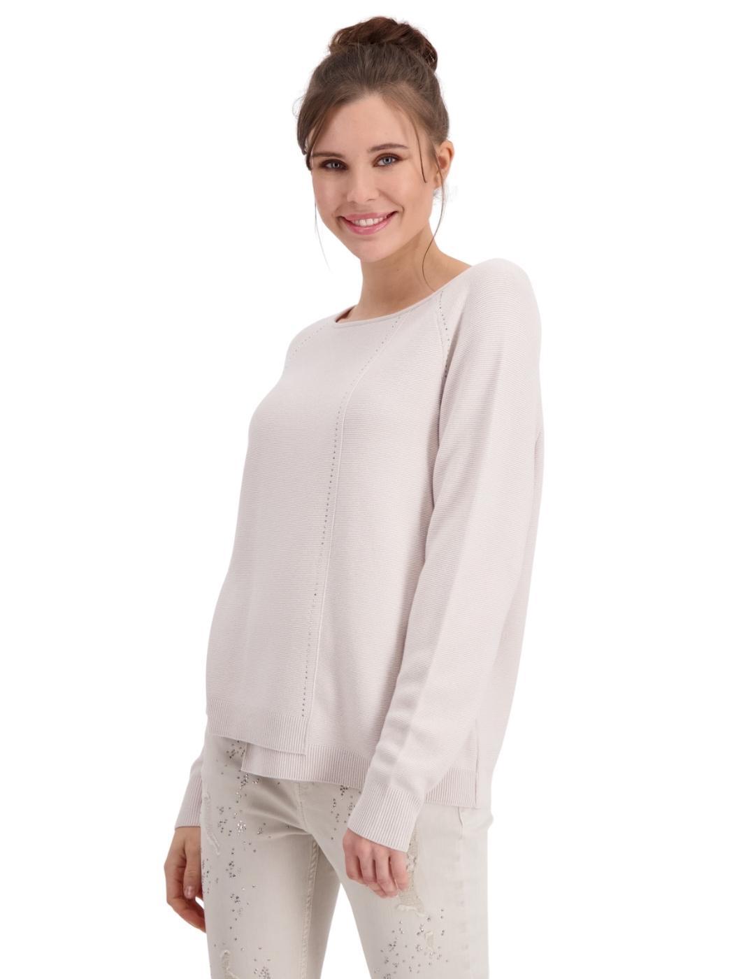 JERSEY ASIMÉTRICO DE ALGODÓN CON PEDRERÍA 