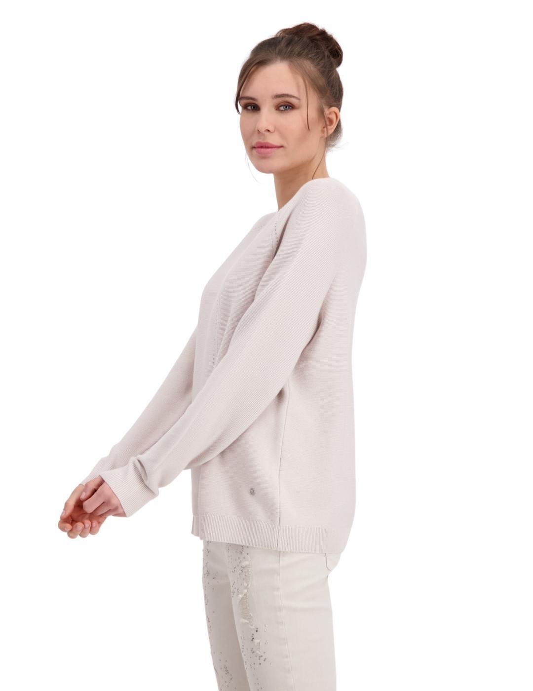 JERSEY ASIMÉTRICO DE ALGODÓN CON PEDRERÍA 