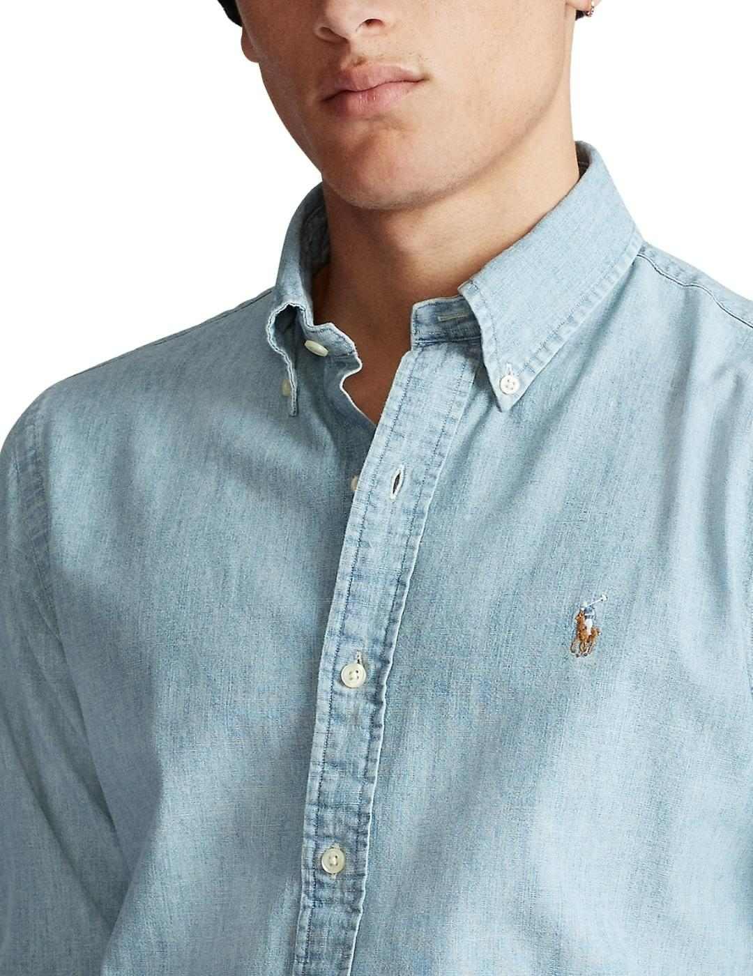 Ralph Lauren Camisa de cambray azul