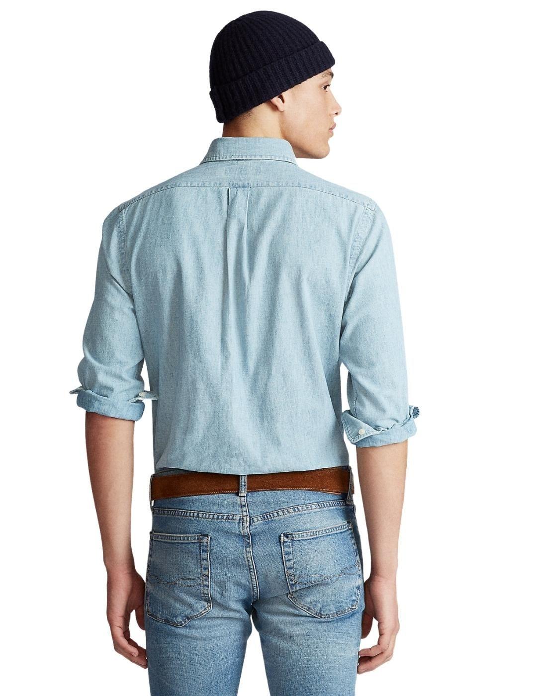 Ralph Lauren Camisa de cambray azul
