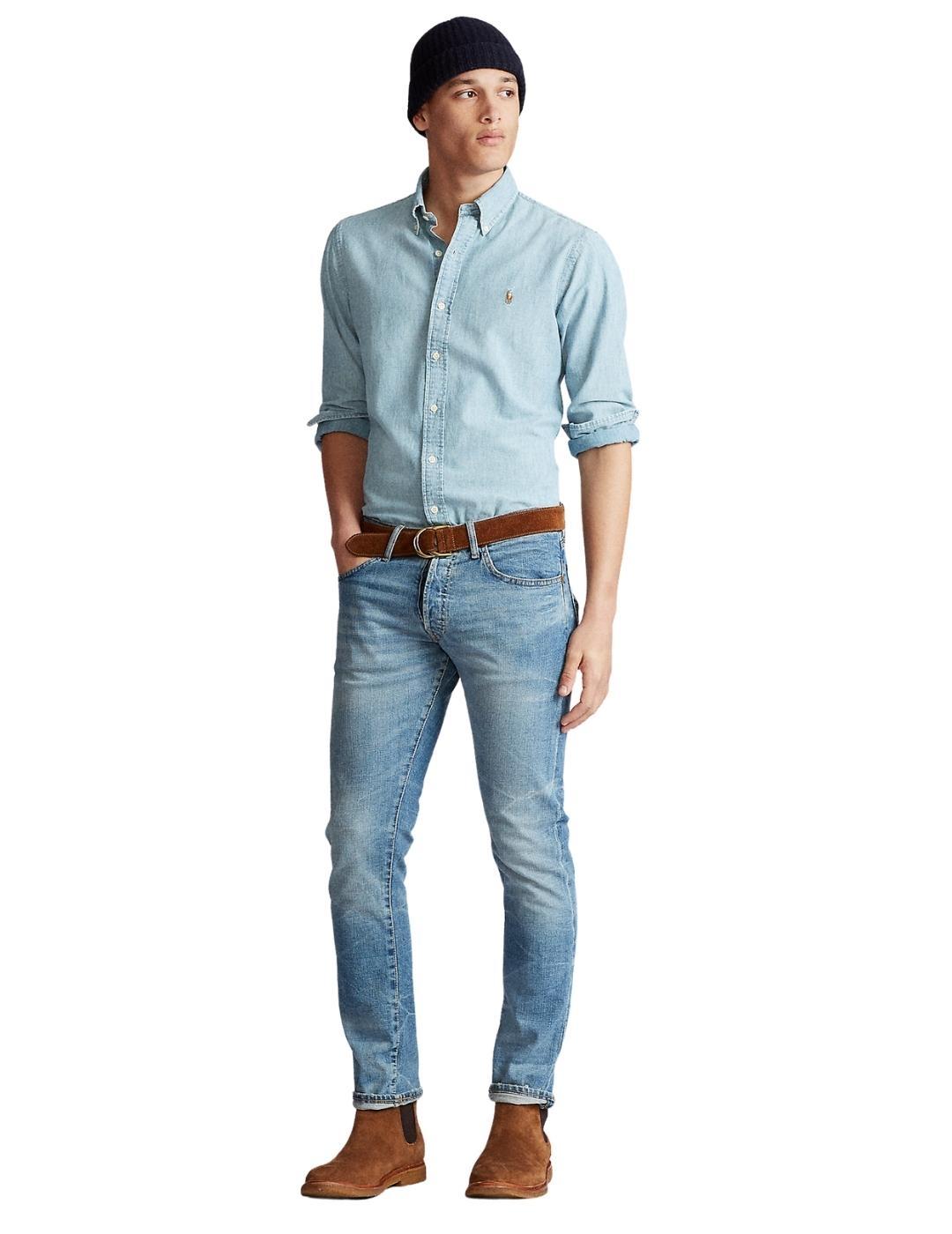 Ralph Lauren Camisa de cambray azul