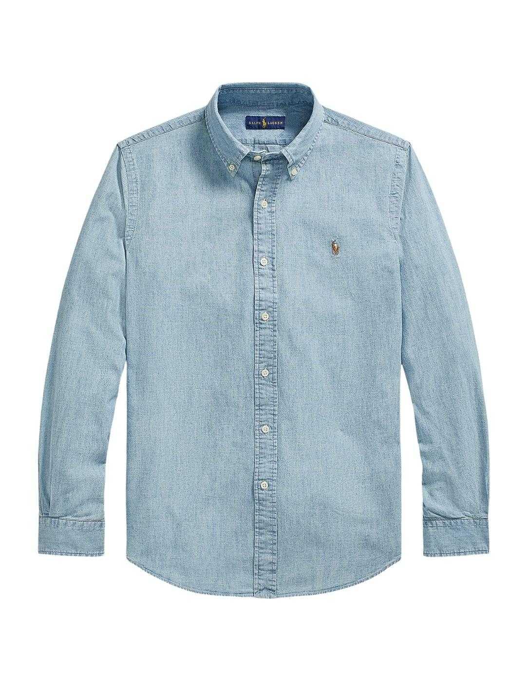Ralph Lauren Camisa de cambray azul