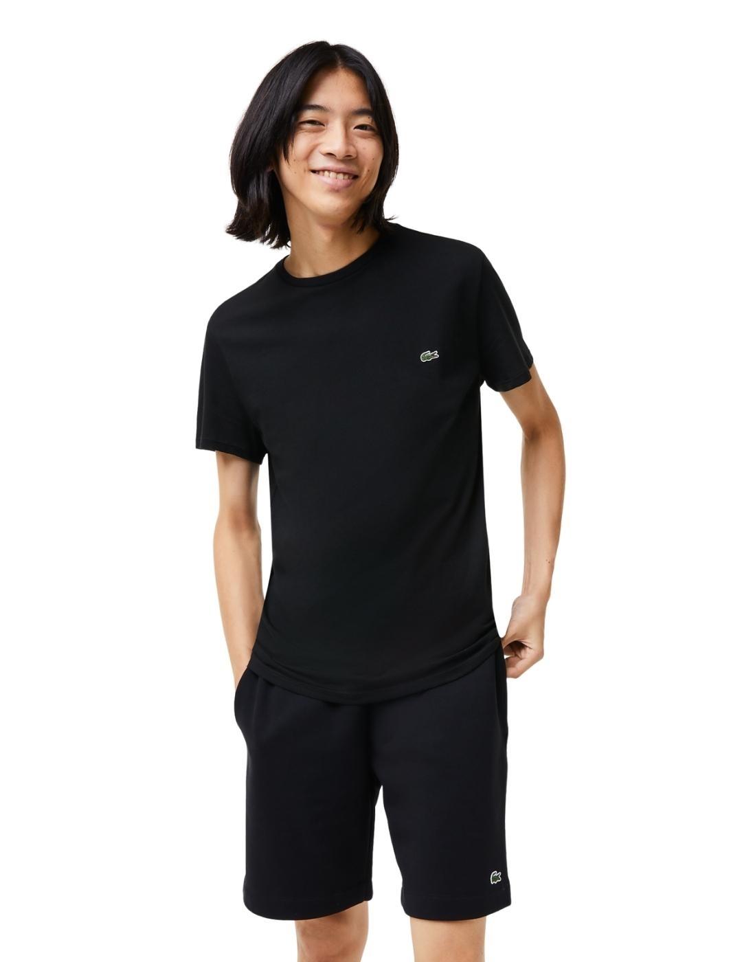 Lacoste Camiseta Negra de algodón