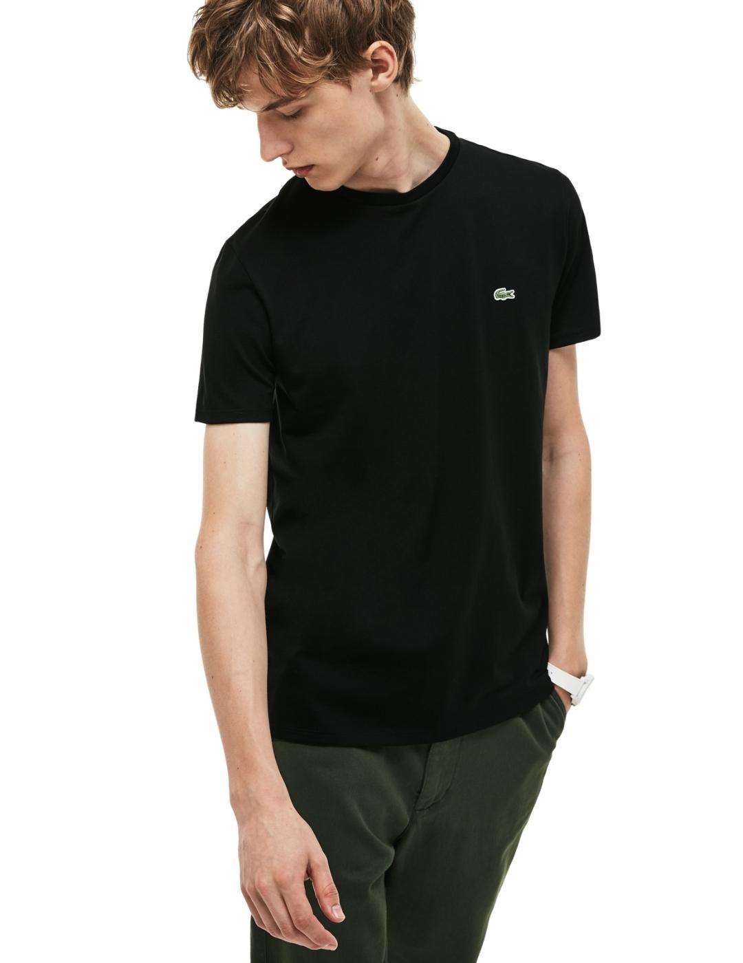 Lacoste Camiseta Negra de algodón