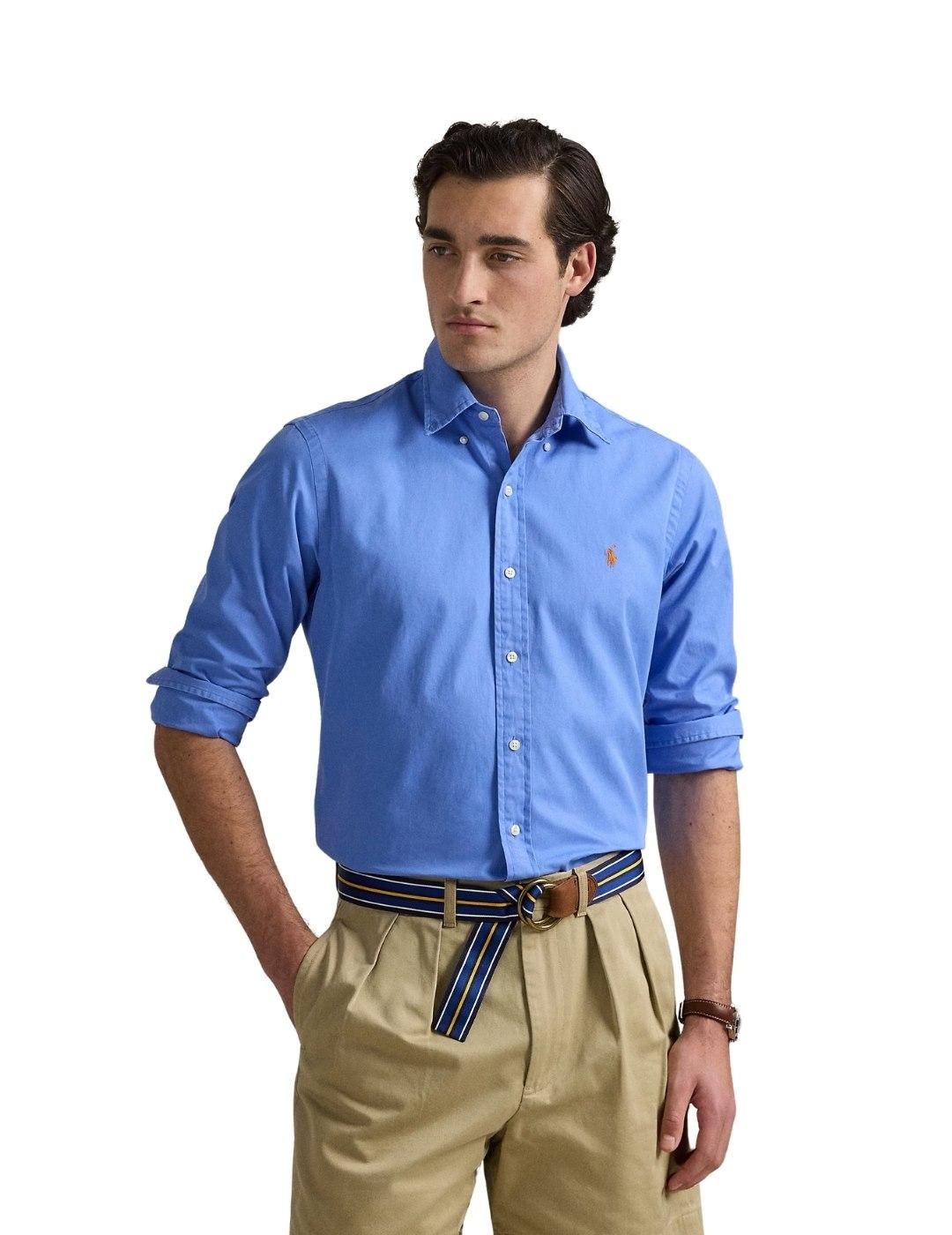 Ralph Lauren Camisa manga larga azul