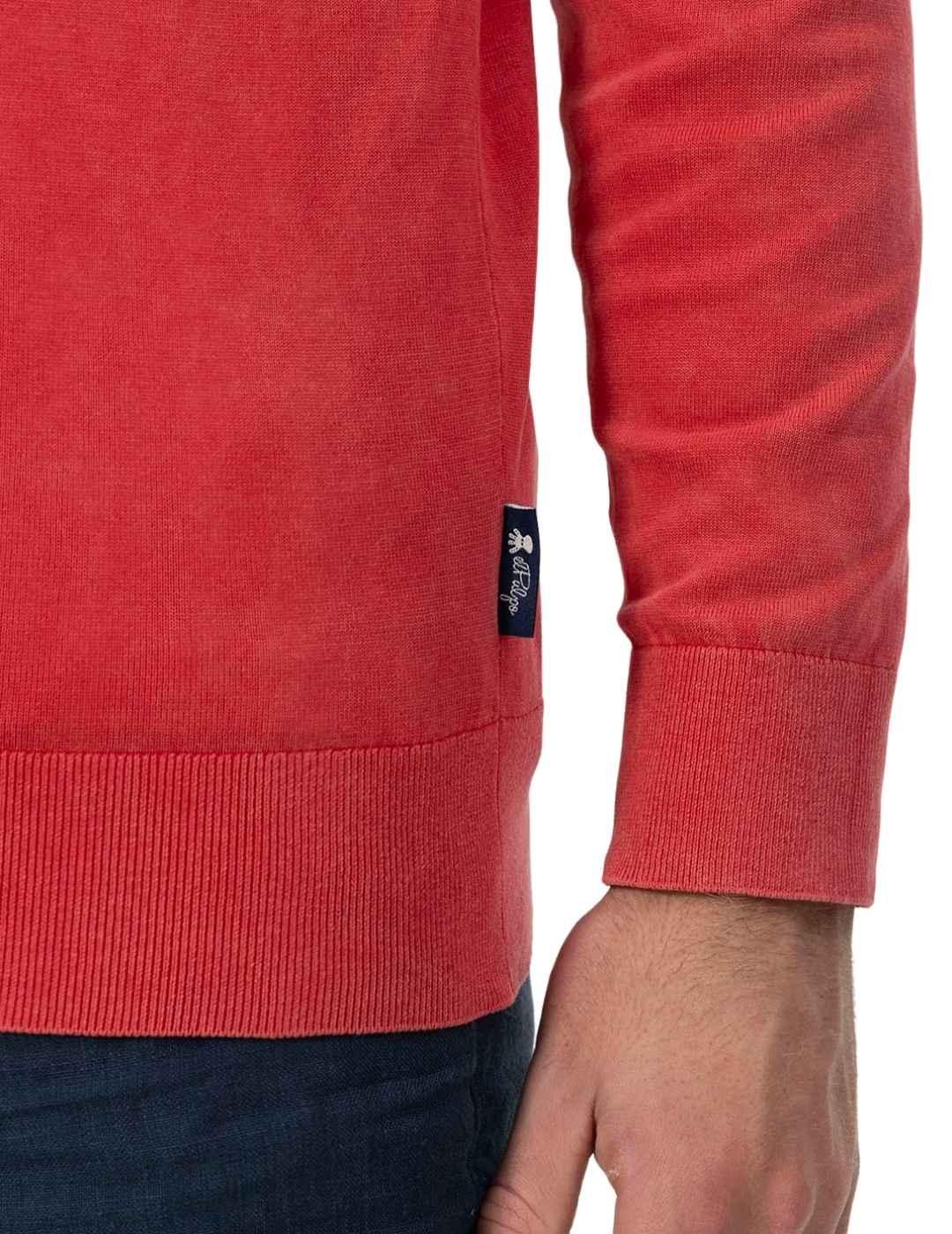 El Pulpo Jersey Lavado Básico Logo Rojo Delavé