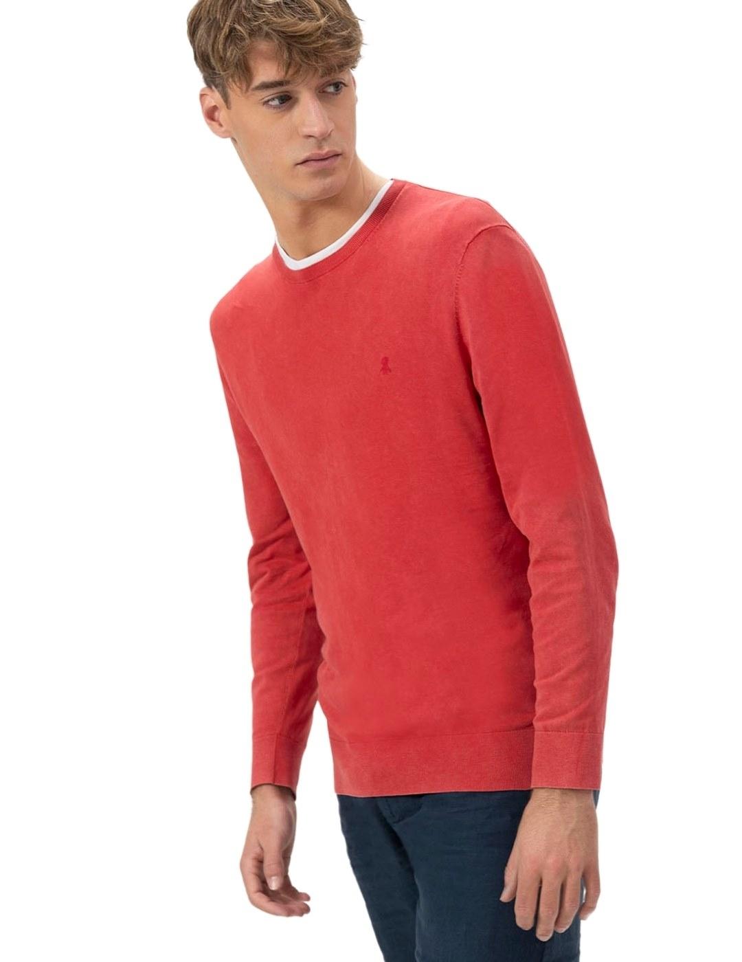 El Pulpo Jersey Lavado Básico Logo Rojo Delavé