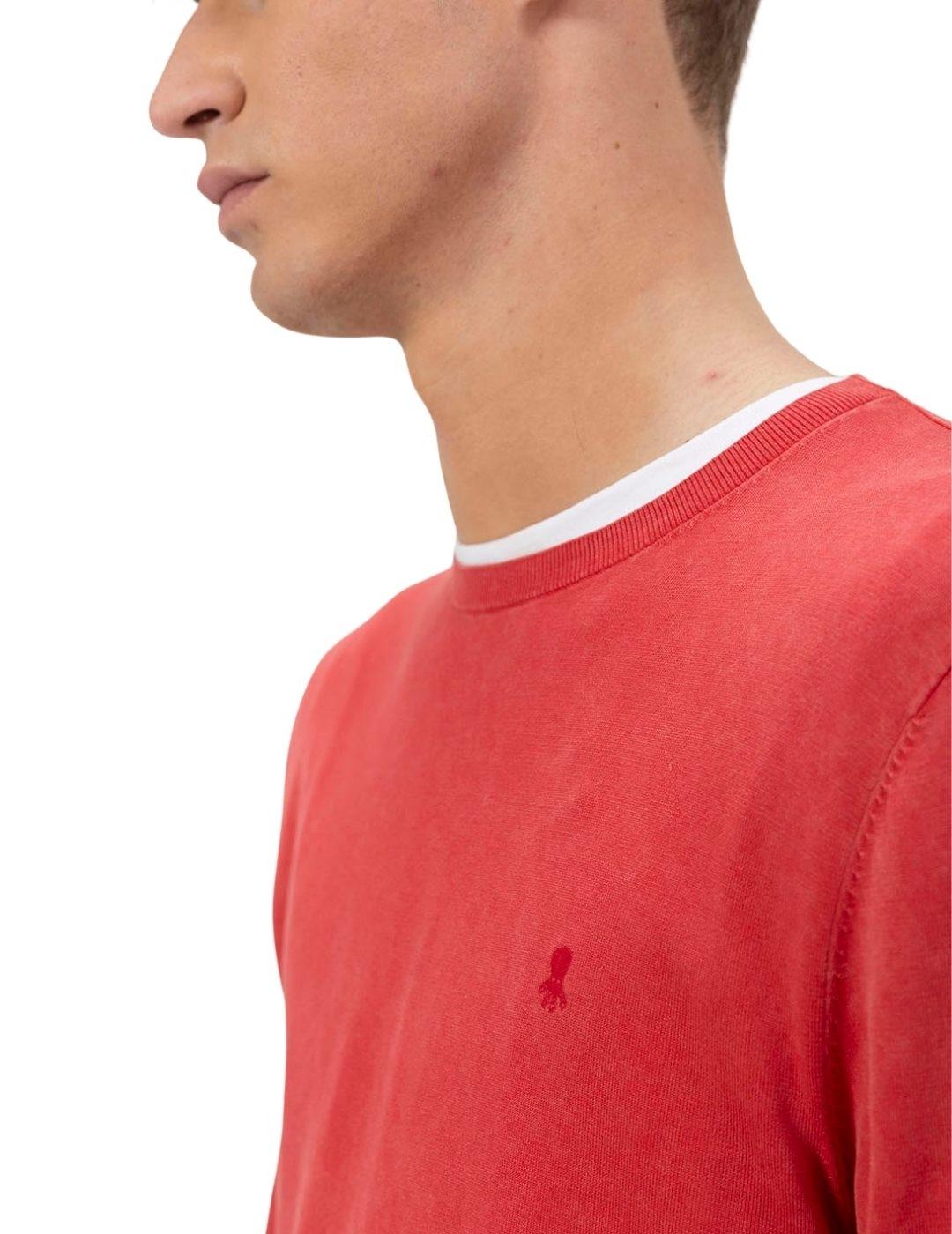 El Pulpo Jersey Lavado Básico Logo Rojo Delavé