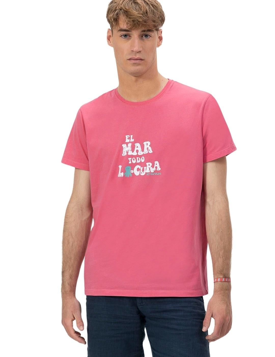 El Pulpo Camiseta  El Mar Todo Lo-Cura Rosa Chicle