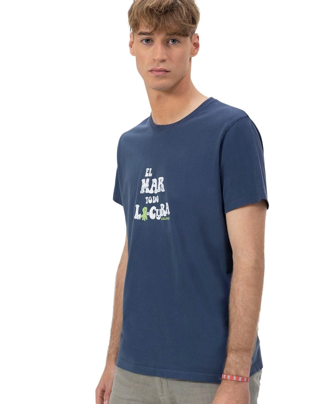 El Pulpo Camiseta  El Mar Todo Lo-Cura Azul Marino