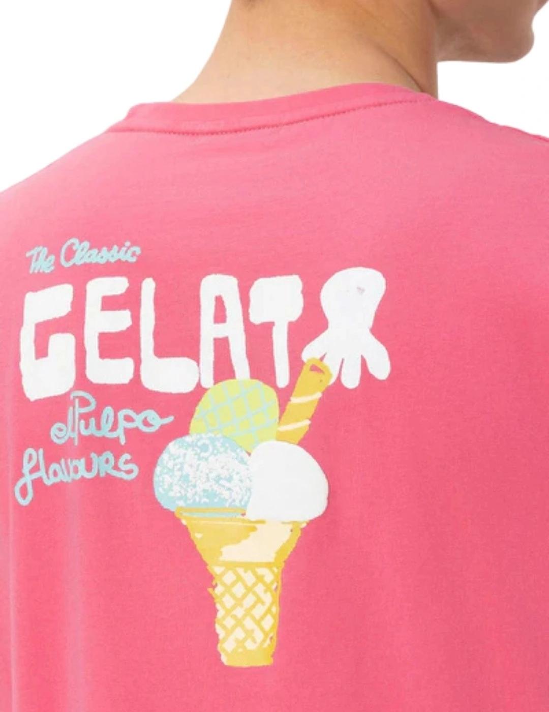 El Pulpo Camiseta Estampado Gelato Rosa Chicle