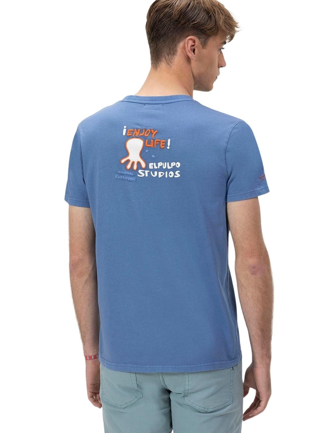 El Pulpo Camiseta Estampado Enjoy Life Índigo