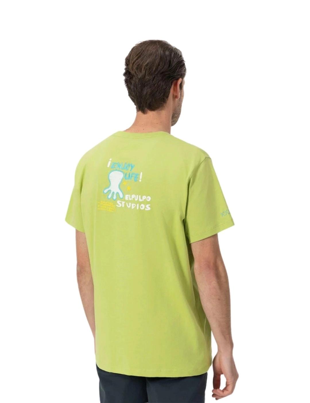 El Pulpo Camiseta Estampado Enjoy Life Verde